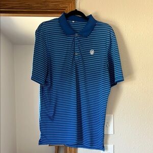 Men's Blue Striped Polo Shirt